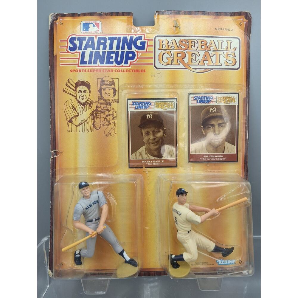 1989 Starting Lineup Baseball Greats NY Yankees Mickey Mantle and Joe DiMaggio